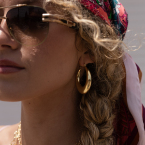 Retro Hoop Earrings - XL Gold