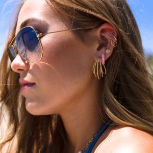 Retro Hoop Earrings - Enamel