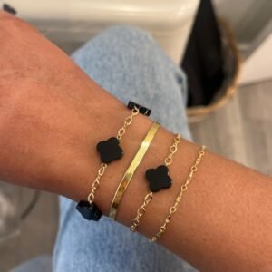 Triple Clover Bracelet - Onyx