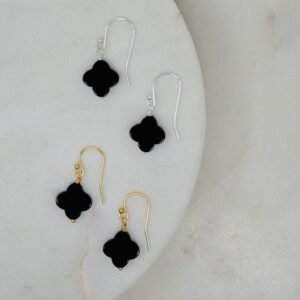 Clover Earrings - Onyx